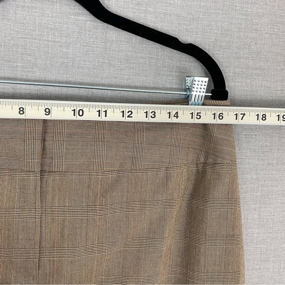 Jessica Dream Fit Pencil Skirt Knee Length Tan Glencheck Sz 14 - Picture 8 of 11